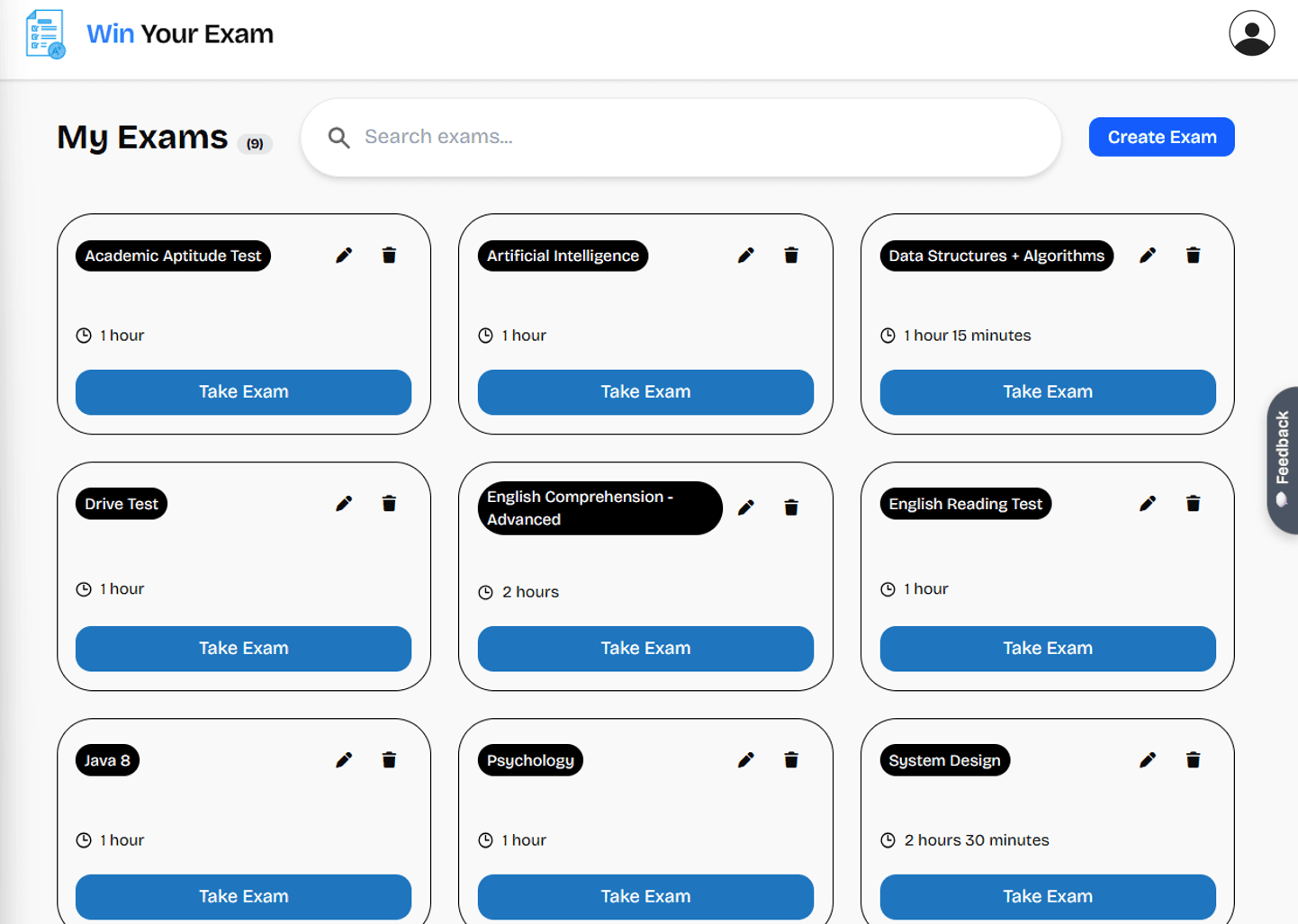 Exam Dashboard Preview